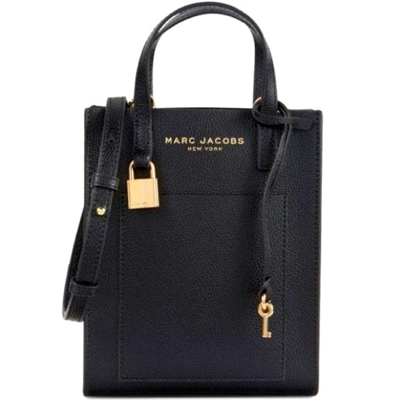 New Marc Jacobs bag crossbody black leather gold tone hardware 2 straps NWT - Picture 11 of 14